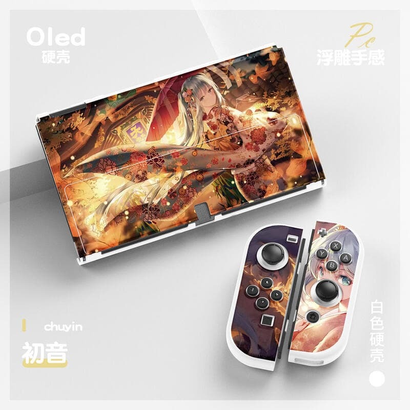 快速出貨 switch保護殼ns外殼PC硬殼新款oled彩色圖案純色可開支架卡扣式