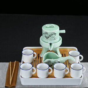 功夫茶具套裝小套紫砂自動茶具小型茶臺陶瓷整套家用簡約帶盤茶具