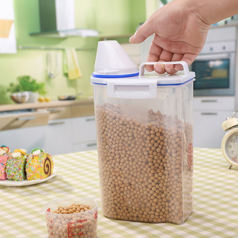 日式密封廚房干糧儲物罐雙層密封防潮防蟲防塵收納盒家用雜糧米桶
