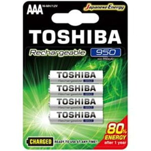 【最高22%回饋 5000點】TOSHIBA東芝4號低自放電鎳氫充電電池 950mAh4入