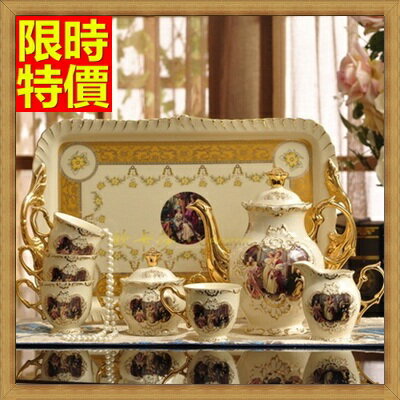 下午茶茶具含茶壺咖啡杯組合-6人高檔奢華歐式陶瓷茶具3色69g30【獨家進口】【米蘭精品】