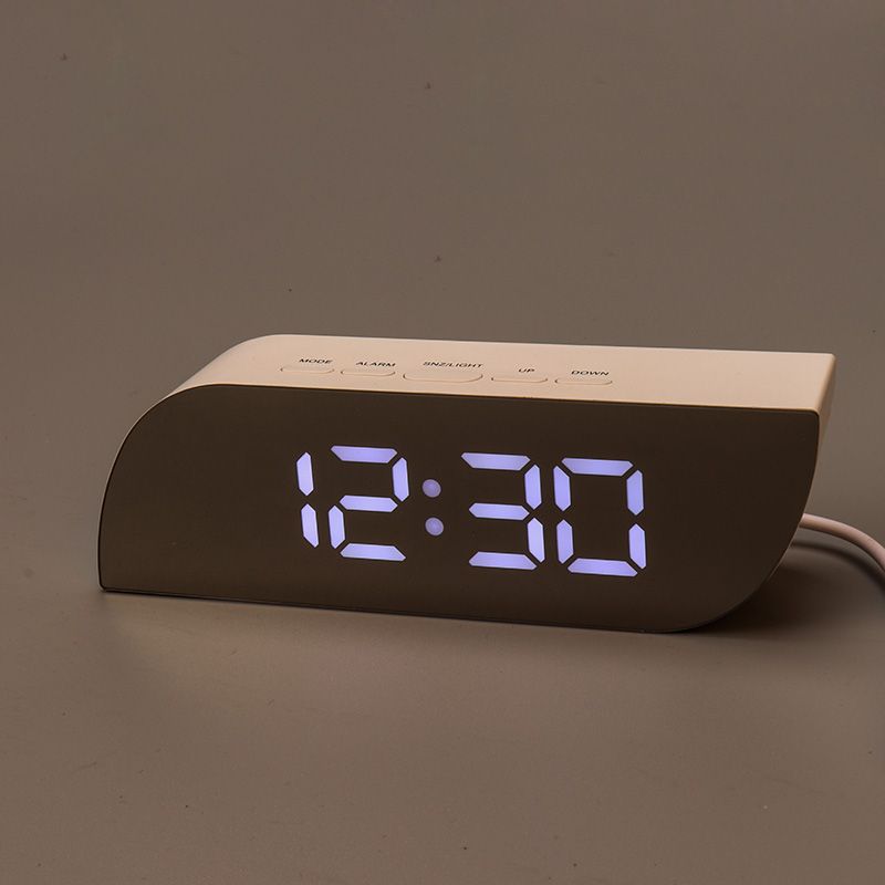 鬧鐘 簡約LED電子鬧鐘學生宿舍靜音桌面電子鐘臥室床頭夜光數字時鐘表