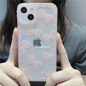 手機殼 ● 粉色蕾絲邊蝴蝶結適用iPhone12Pro max蘋果13手機殼11矽膠xs xr女