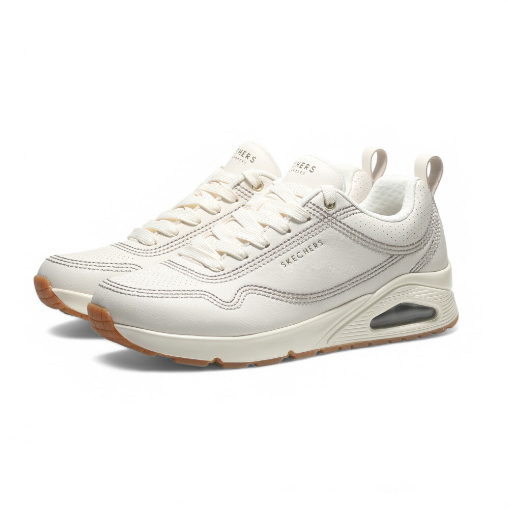 【滿千折百】SKECHERS 休閒鞋 UNO 白 皮革 氣墊 記憶鞋墊 男 183014OFWT
