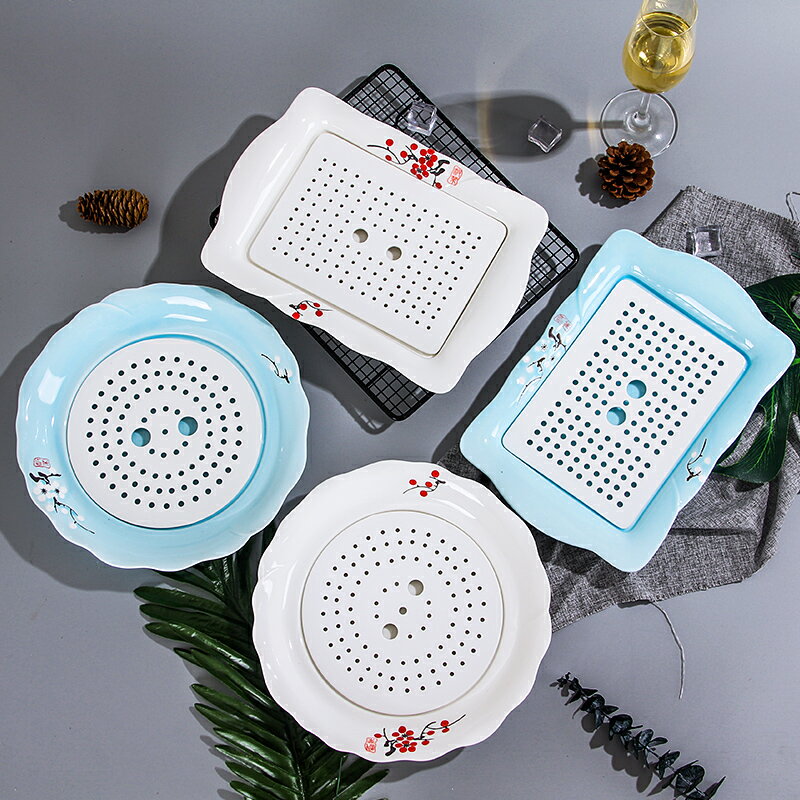日式餐具景德鎮陶瓷盤子家用蒸餃盤創意簡約涼冷菜盤水煮餃子盤子