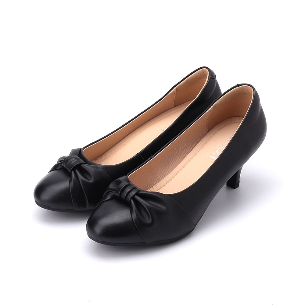 LUZZI 蝴蝶結跟鞋 黑 女鞋