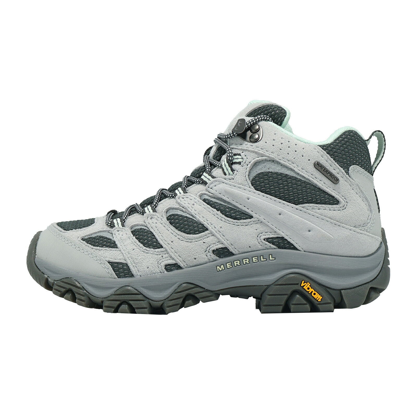 Merrell 登山鞋 Moab 3 Mid WP 女鞋 灰 防潑水 中筒 黃金大底 ML00004923