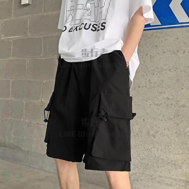 工装短裤男休閒港风日系5分裤子ins潮牌寬鬆五分裤【步行者戶外生活館】
