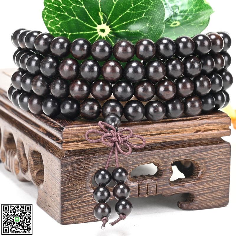 廠家直銷正宗黑檀佛珠手鏈烏木紫光檀108顆民族風情侶飾品特價-UM.有米家居