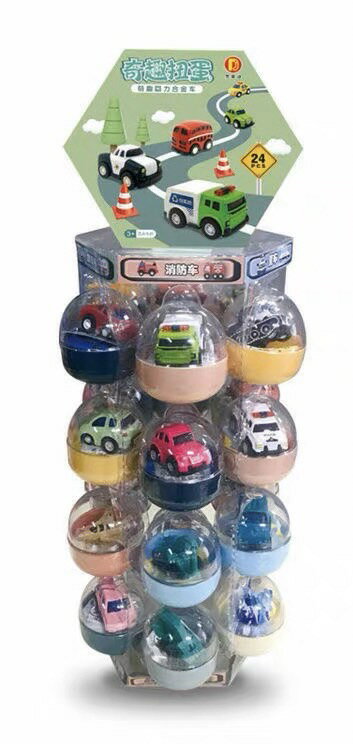 胖寶貝 扭蛋迴力合金車24臺入 六種主題 分享玩具 兒童汽車#\77-789EGG