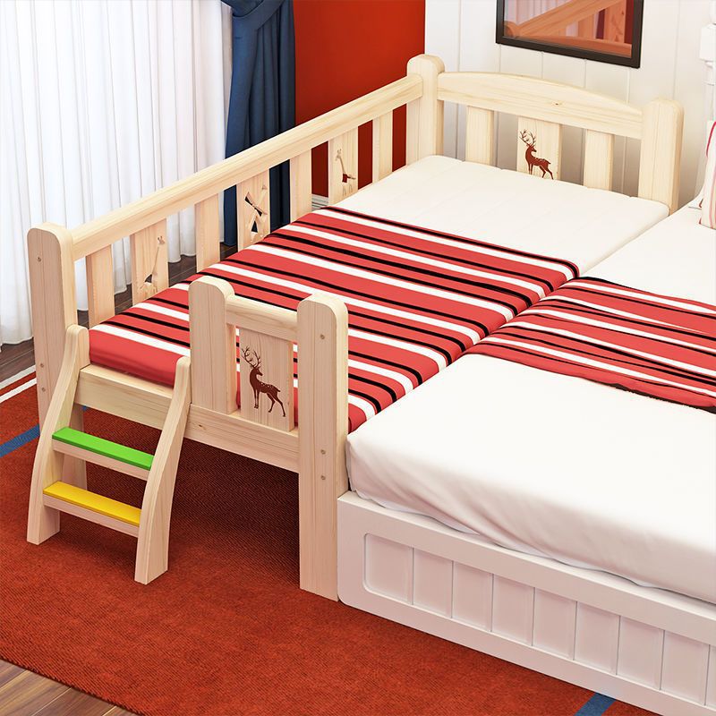 開發票 實木兒童床帶護欄小床嬰兒男孩女孩公主床單人床邊床加寬拼接大床