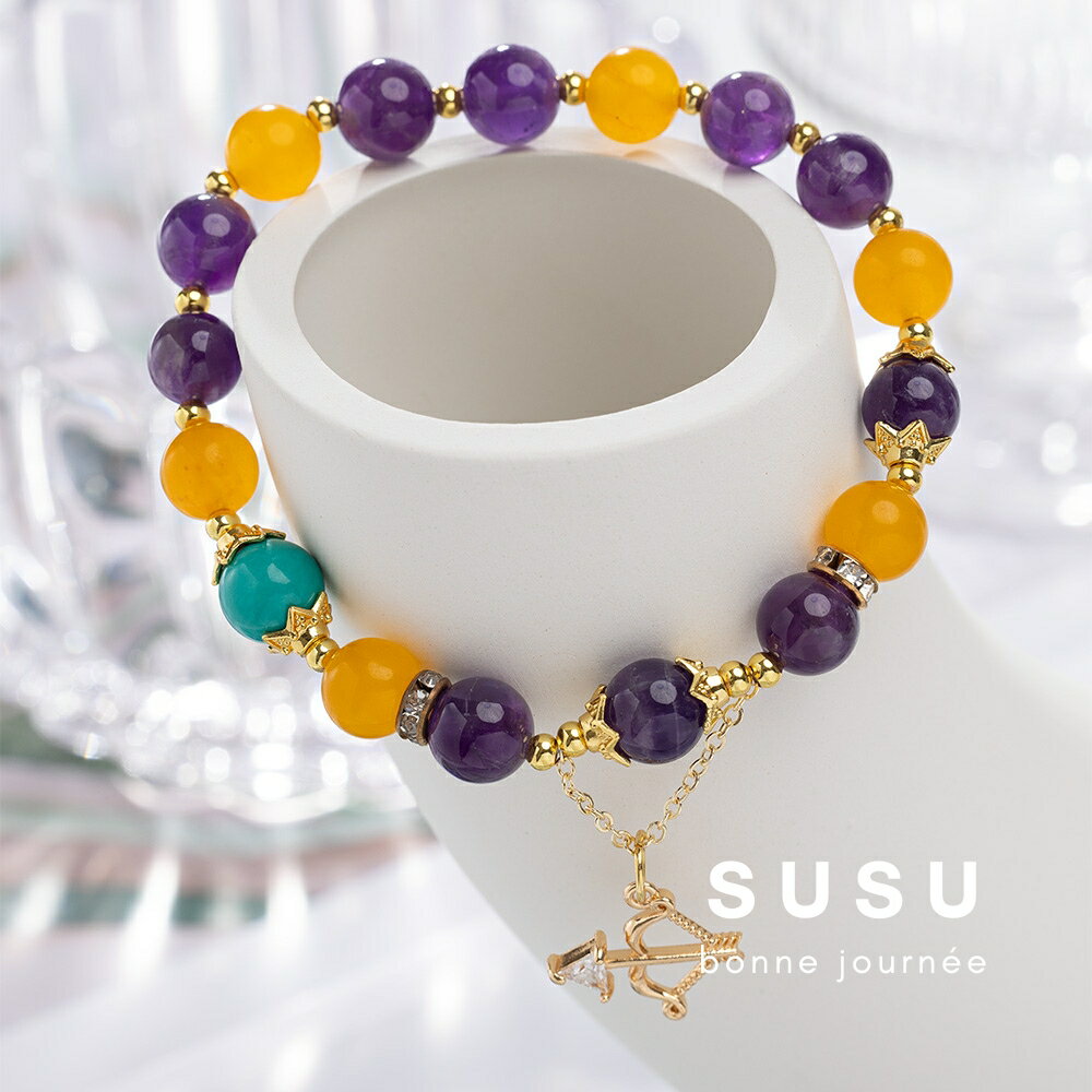 SU SU︱花樣水晶手鍊❤️紫水晶 綠松石 黃玉髓 事業運 招財 轉運 能量 防小人 送禮 推薦 1