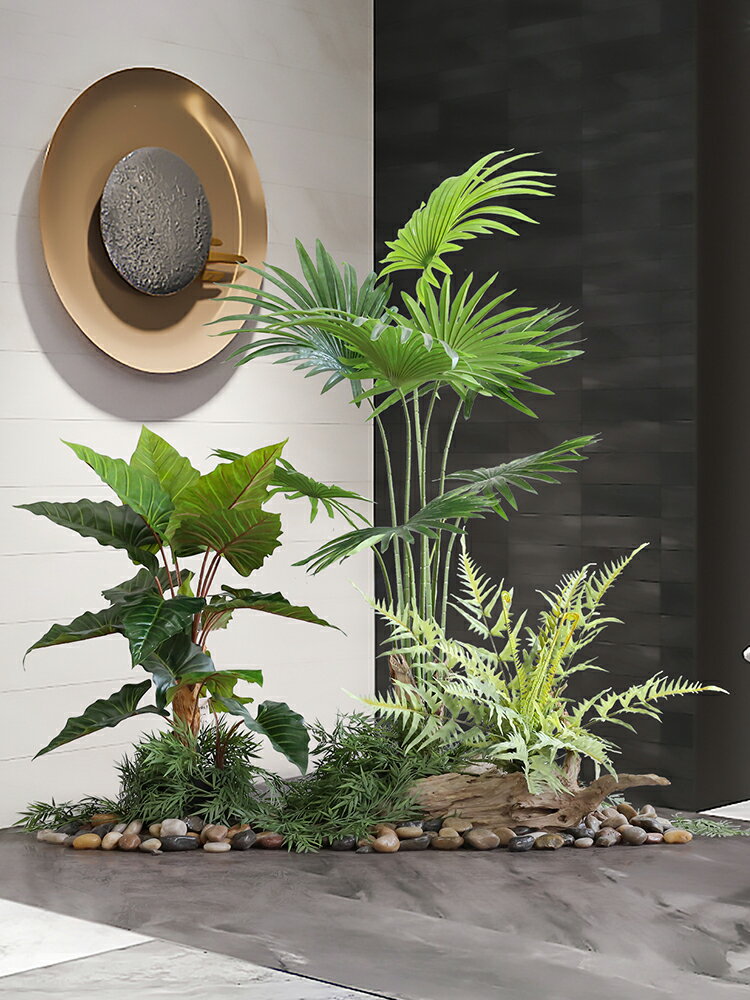 室內仿真植物扇葵樓梯下角落造景櫥窗落地景觀假綠植裝飾網紅盆景 小山好物嚴選