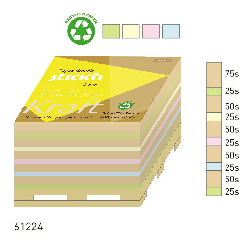 【史代新文具】N次貼 61224 牛皮紙便條磚/便條紙 (400張/顆)