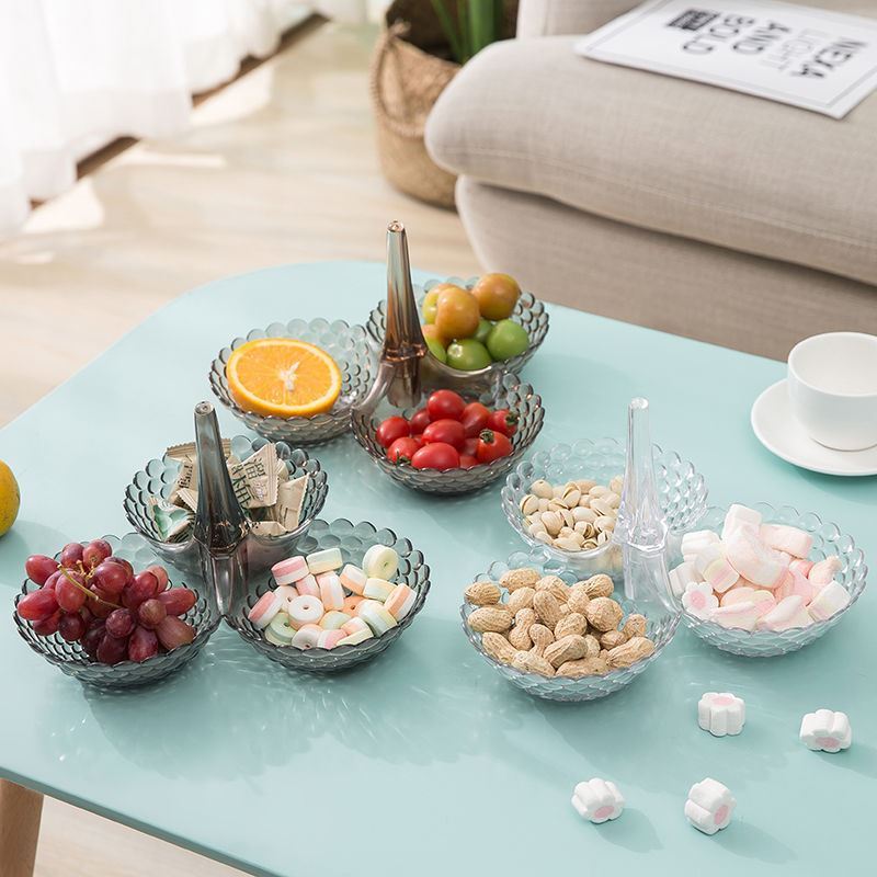 水果盤客廳家用多層果盤零食盤網紅糖果果盤茶幾創意時尚塑料家用