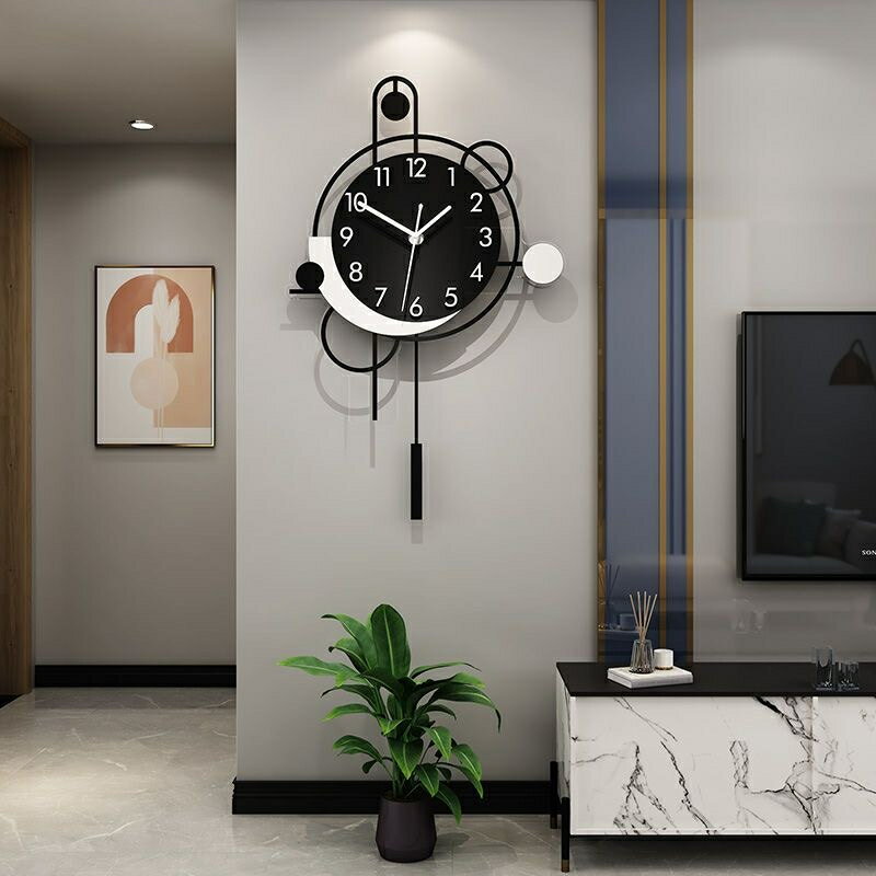 🔥新款式🔥北歐客廳鐘錶掛鐘創意表掛墻時尚簡約現代靜音石英鐘家用時鐘RR