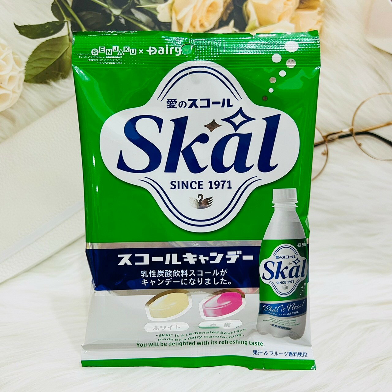 日本 SENJAKU 扇雀飴 Skal 乳酸飲料風味糖 47g｜全店$199免運