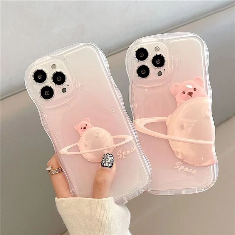 暈染星球小熊適用三星a55手機殼矽膠s24ultra創意s23/s22/s21+個性s20fe可愛a54a53a34防摔aa73a72a32a22a14