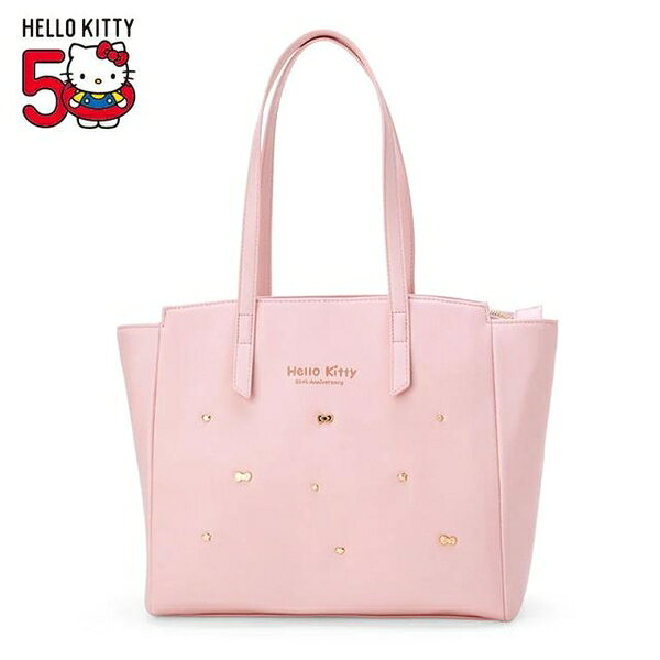 【震撼精品百貨】Hello Kitty 凱蒂貓~日本Sanrio三麗鷗 KITTY皮質鑲嵌托特包(50週年)*51750