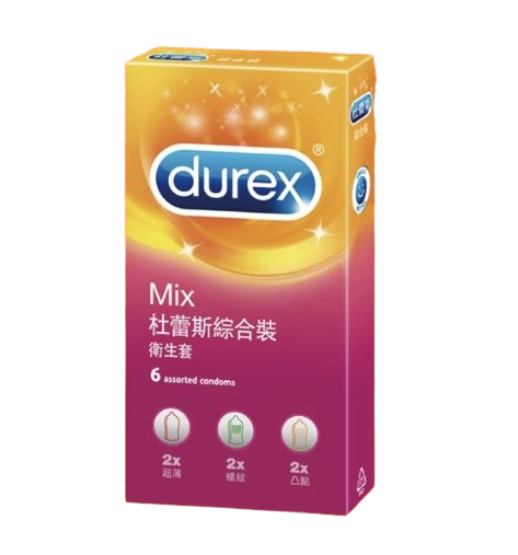 durex 杜蕾斯綜合裝衛生套MIX 螺紋2+凸點2+超薄2 6入裝/衛生套 避孕套、保險套 憨吉小舖