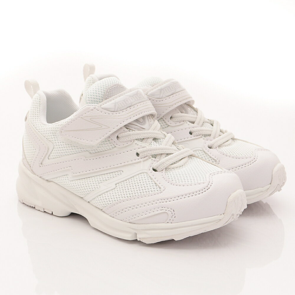 ★日本月星Moonstar機能童鞋閃電競速衝刺系列3E寬楦台灣限定全黑全白輕量鞋款011白(中小童段/中大童段) 1