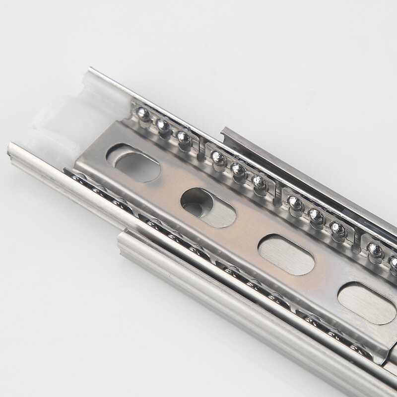 不銹鋼抽屜軌道 靜音三節軌滑軌滑道阻尼緩沖導軌五金配件 1