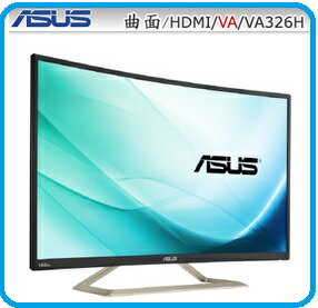 ASUS VA326H 32型VA曲面低藍光.不閃屏電競螢幕