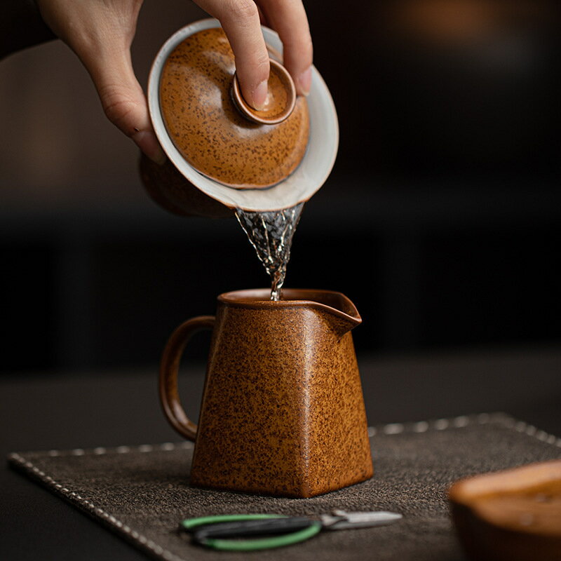 『百貨屋二號』窯變黃金甲公道杯功夫茶具配件復古家用陶瓷公杯茶海分茶器勻茶杯