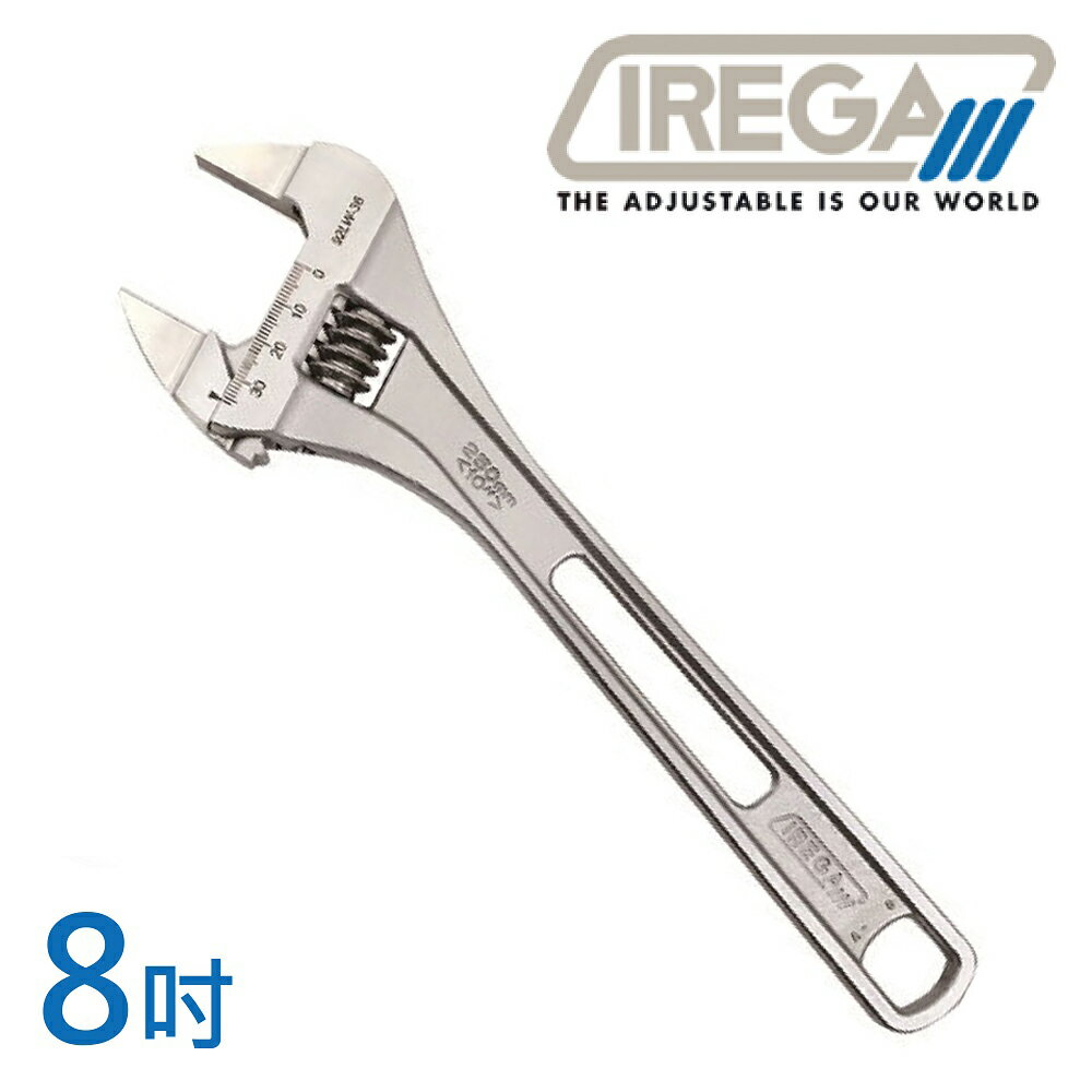 【IREGA】輕量型超薄大開口活動板手-8吋 92LW30-200