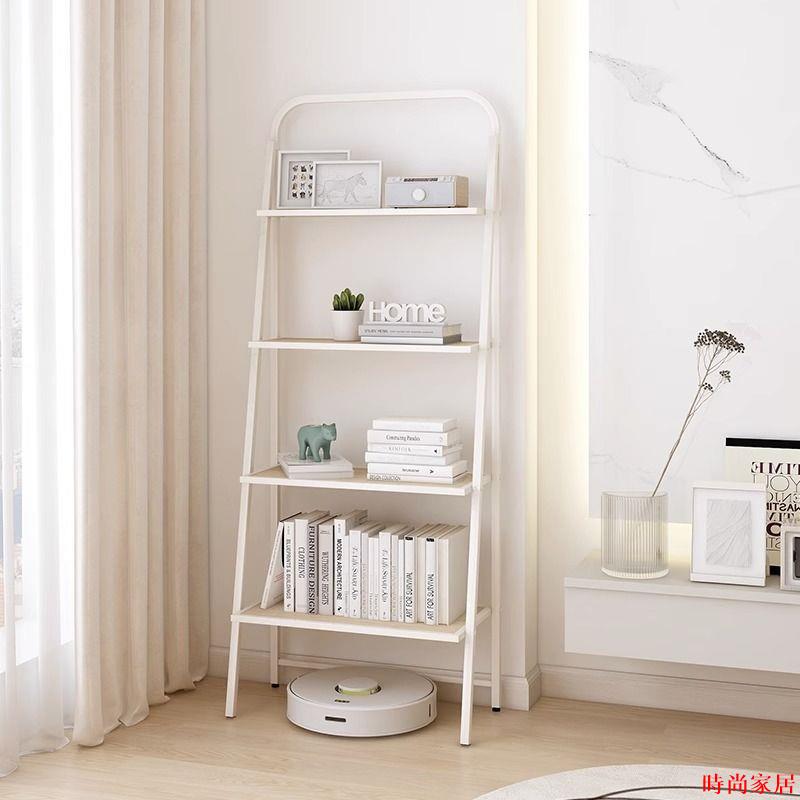免運 資料架 雜誌架 收納架 報刊架 書報架 書架 梯形奶油風簡易落地書架客廳靠墻雜志展示架家用鐵藝收納置物架子特惠/可開發票S0925