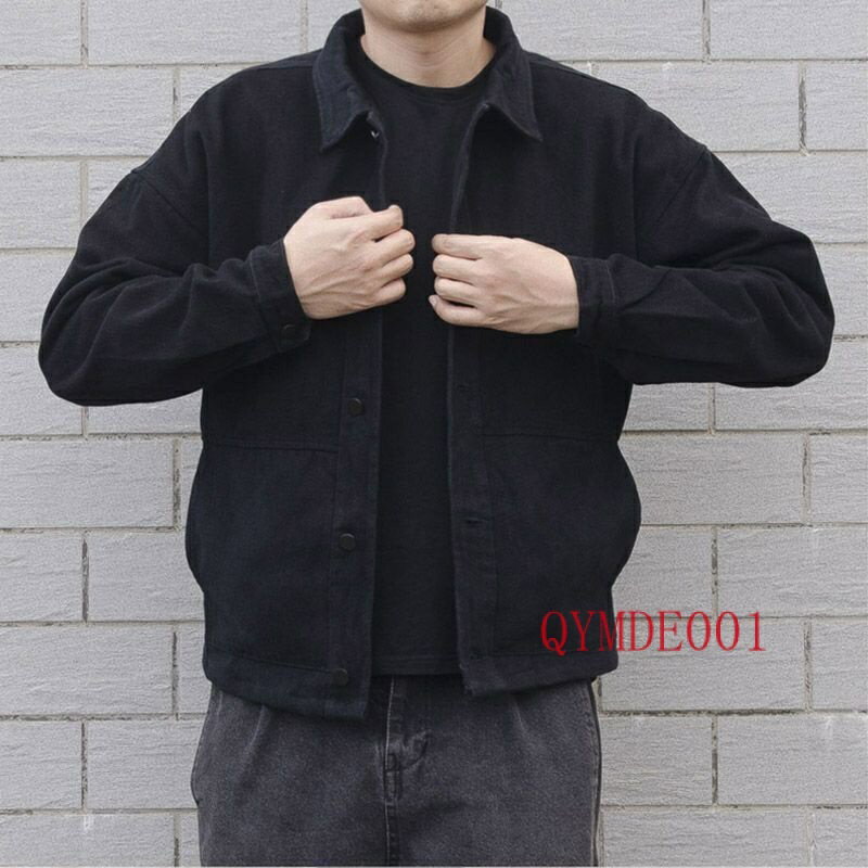 8XL大碼翻領外套男 150公斤 大尺碼韓版上衣 大尺寸秋冬季加絨牛仔外套男青年潮流工裝韓版夾剋寬鬆百搭男裝機能上衣