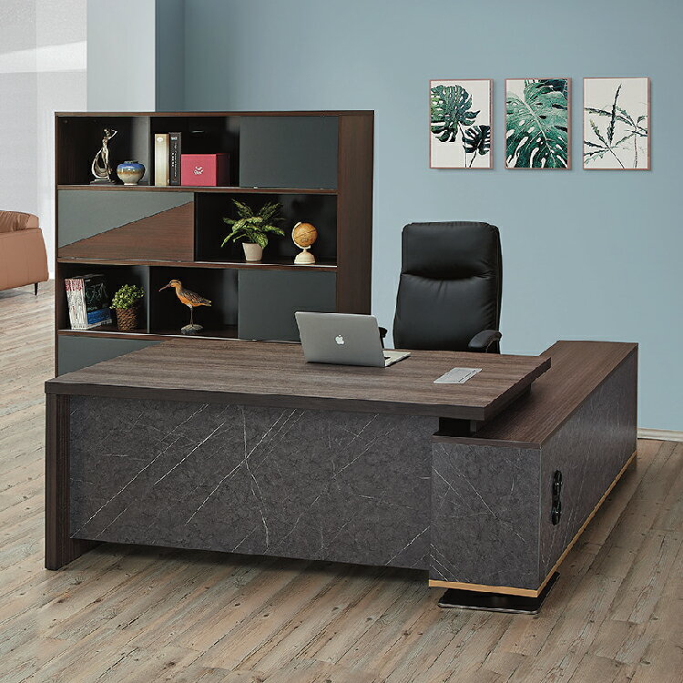 【 IS空間美學 】6.5尺馬波石紋主管桌(2023B-121-1) 辦公桌/電腦桌/會議桌