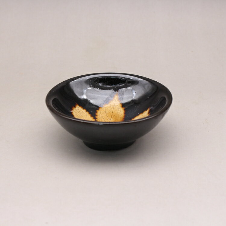 宋吉州窯黑釉木葉盞葉子小碗茶杯古玩古董陶瓷器收藏仿古品茗器| 協貿 