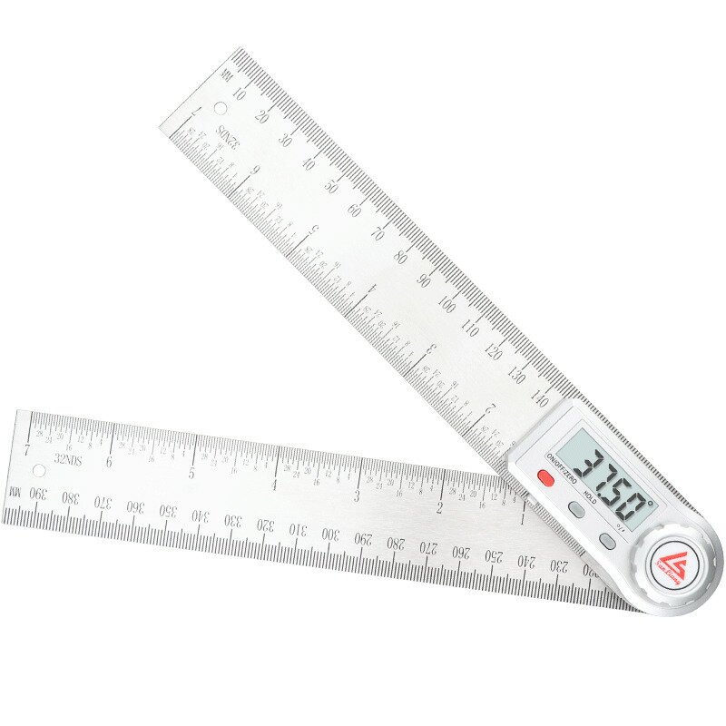 {公司貨 最低價}日本三量高精度迷你數顯360度角度尺量角器測量儀便攜式多功能尺 1