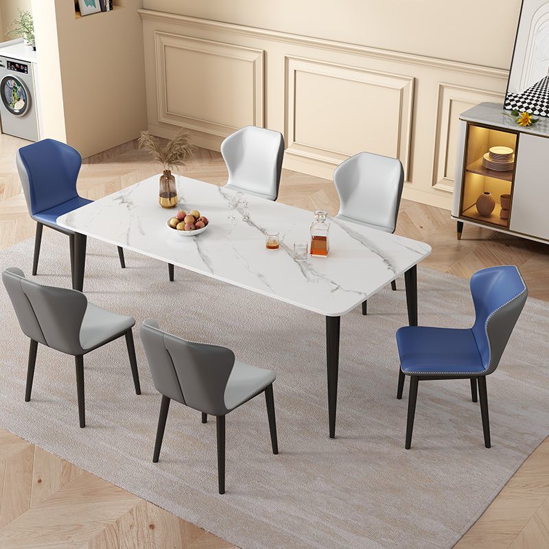 餐桌 巖板餐桌餐椅組合小戶型家用現代簡約輕奢加厚長方形桌子椅子全套-快速出貨