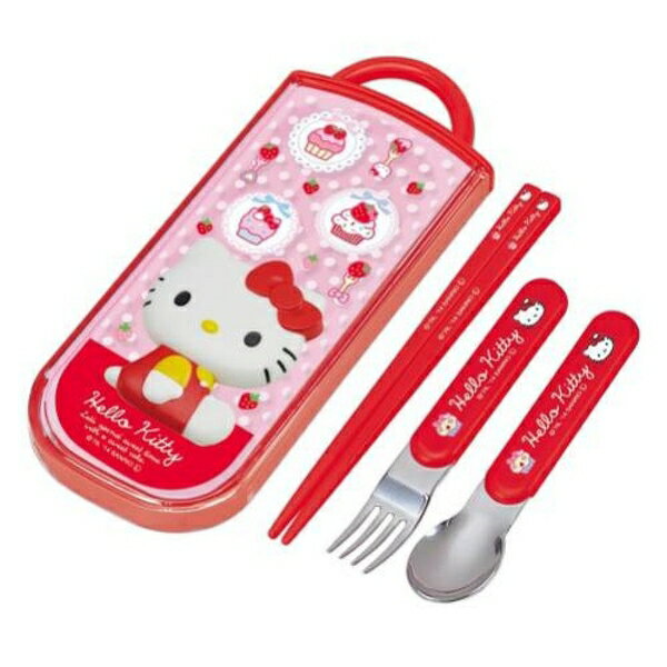 【震撼精品百貨】Hello Kitty 凱蒂貓~HELLO KITTY餐具組-立體紅