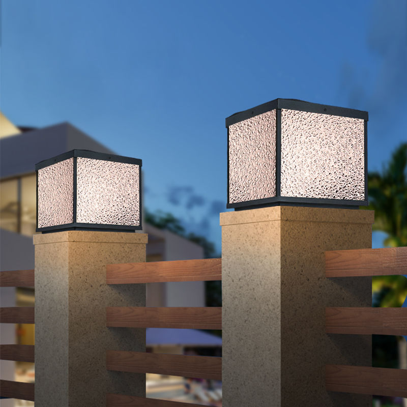 太陽能戶外防水LED柱頭燈別墅花園景觀庭院燈圍墻門柱燈過道燈