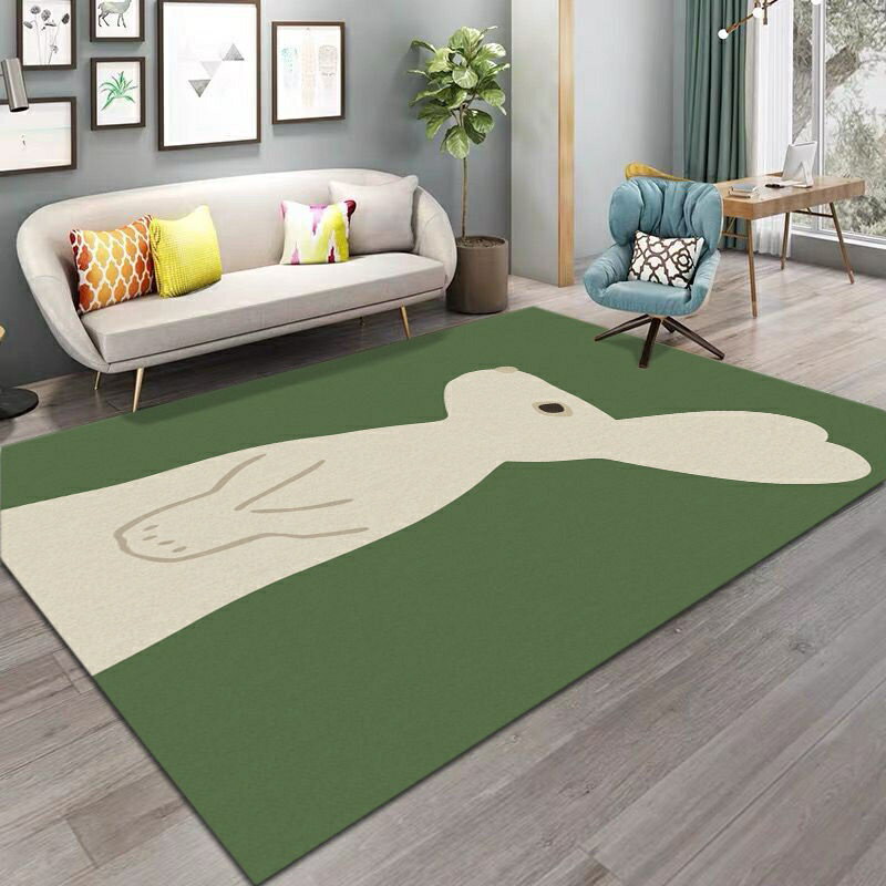 � ins北歐地毯 居家客廳地墊 茶幾滿鋪地毯 莫蘭迪加厚臥室床邊毯 可愛長方形地墊