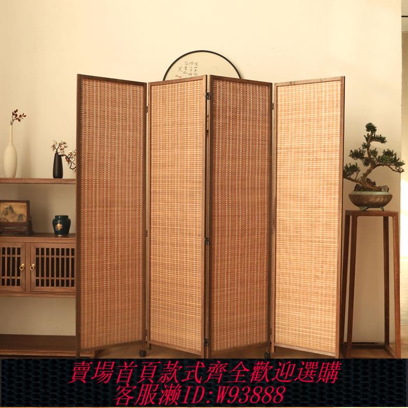 {臺灣公司貨 可打統編}推拉屏風隔斷客廳簡易滑輪玄關日式復古可移動折疊房間臥室遮擋簾