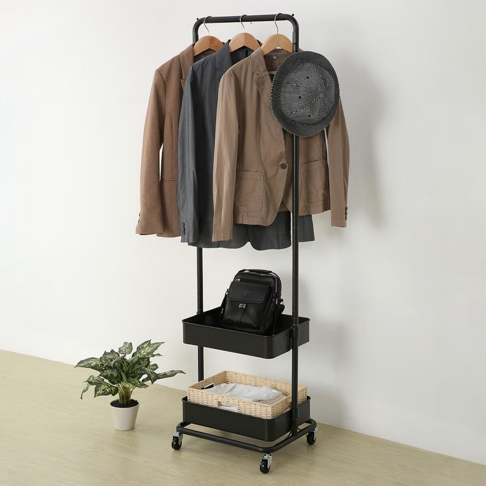 雙籃子掛衣架 DX2s01 BK NITORI宜得利家居