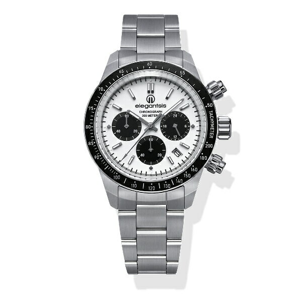 elegantsis 傑本尼氏 JT41QS 經典黑與白三眼計時男錶 ELJT41QS-VW02MA 錶徑41MM｜樂天全館特惠中★指定刷卡回饋10%