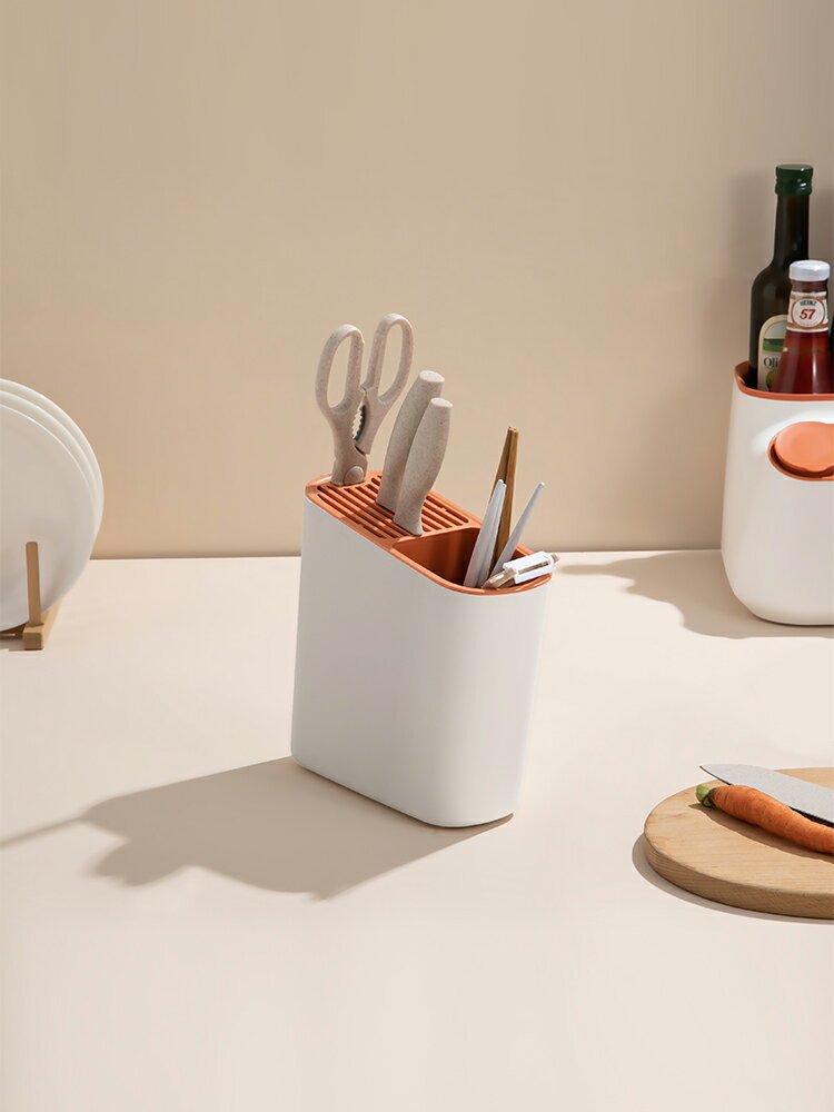 刀具置物架多功能一體筷子筒家用塑料菜刀座刀架廚房用品收納架子