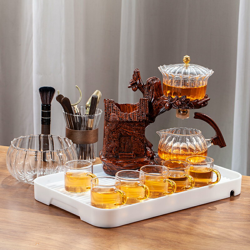 晟窯新款玻璃自動茶具套裝家用輕奢懶人泡茶神器高檔茶壺