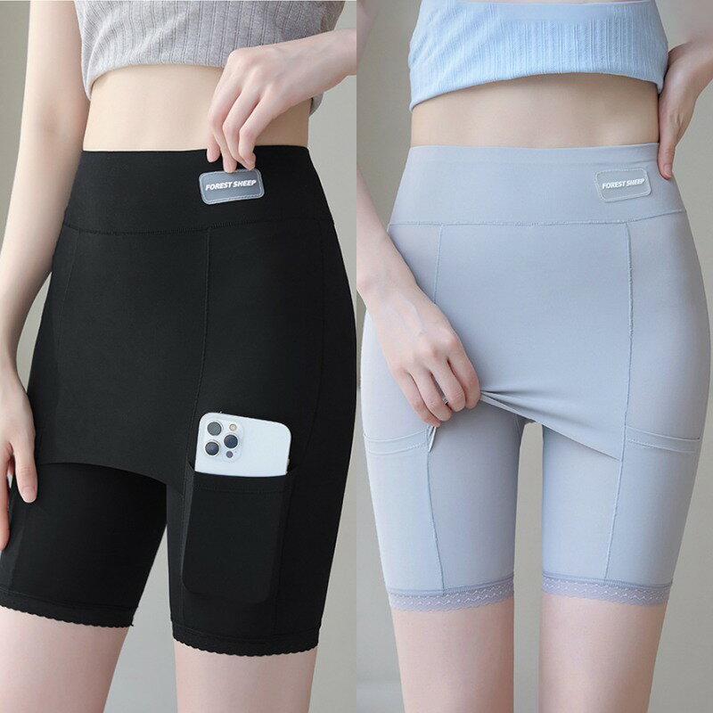 【巴黎精品】現貨+預購 高腰運動短褲瑜珈褲運動鯊魚褲蜜桃臀褲翹臀褲修身顯瘦提臀褲-口袋女褲子4色a1la45