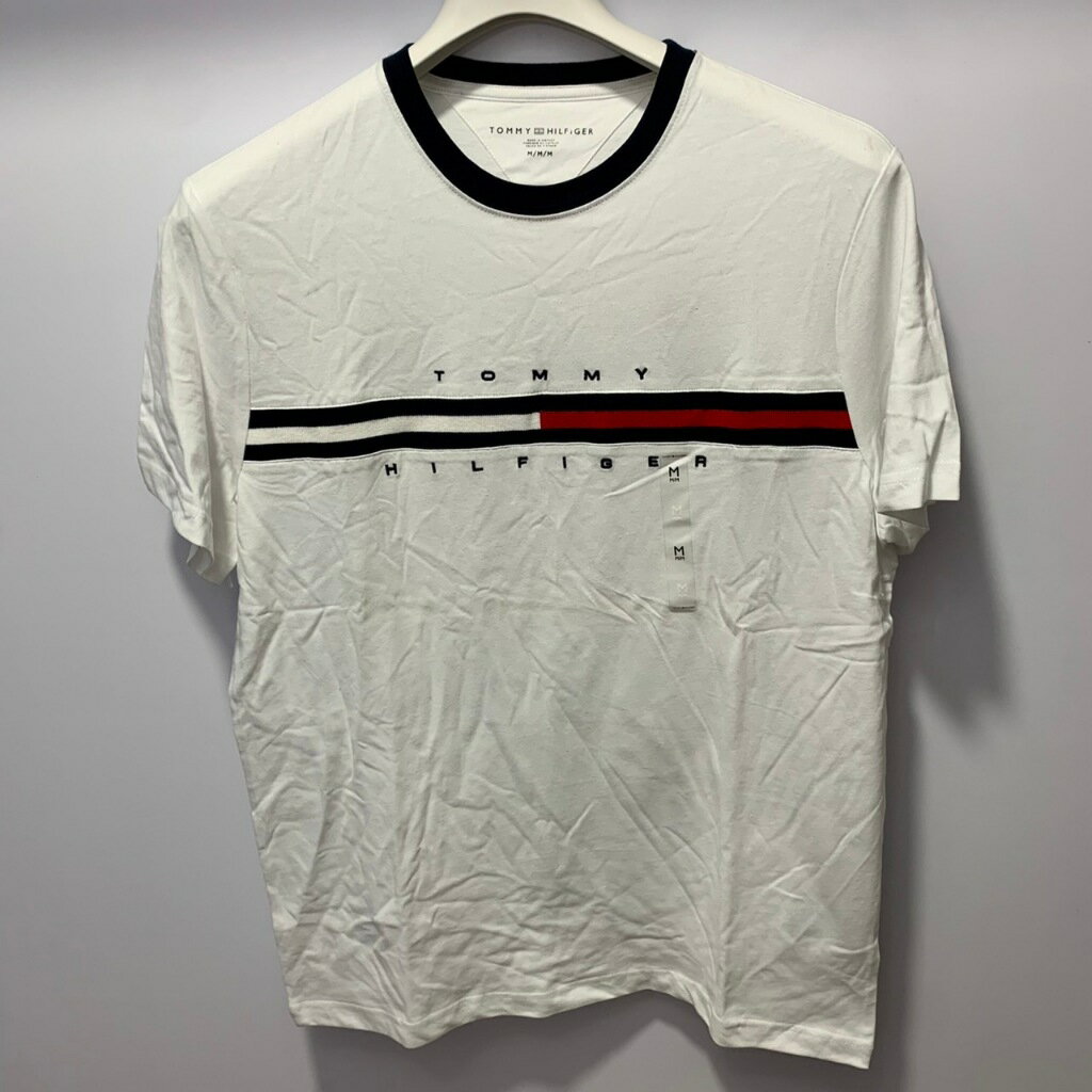 (賠本出清)(Little bee小蜜蜂精品)TOMMY經典白男款短袖S/M/XL (請注意看商品描述)原店售價1400