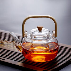 透明高硼硅玻璃提梁壺茶具家用茶壺加熱耐高溫泡茶器加厚單壺