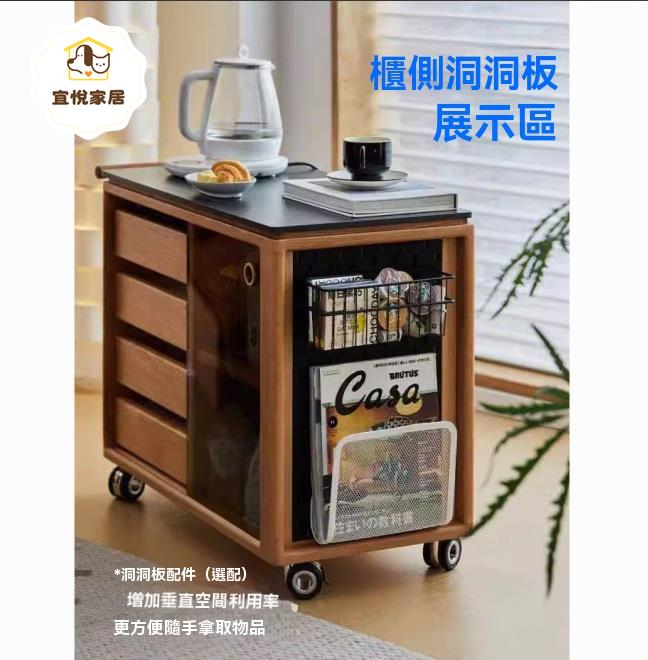 餐邊櫃 沙發邊櫃 茶水櫃 儲物櫃 北歐餐邊柜實木儲物柜客廳沙發邊柜邊幾陽臺巖板茶臺桌日式茶水柜 八折減免 特價出 可開發票