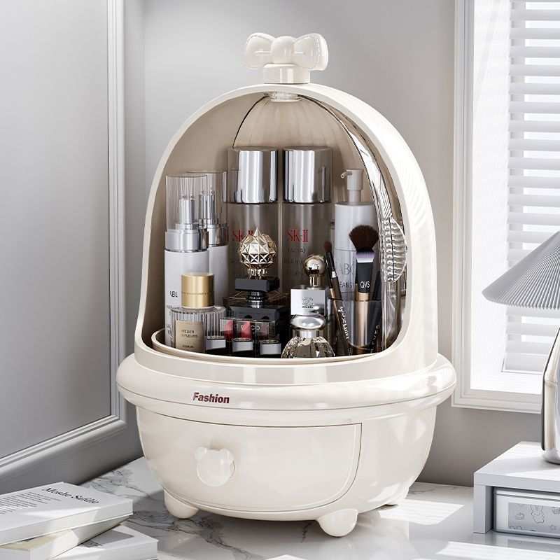 旋轉化妝品收納盒大容量梳妝臺護膚品置物架高階桌面香水整理架 z8092