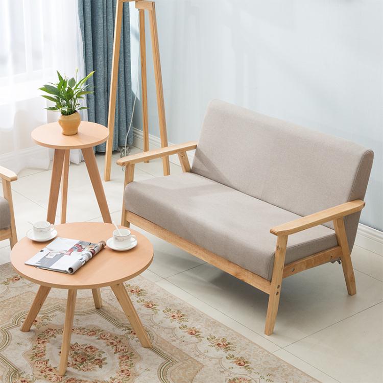 沙發 小戶型木沙發北歐簡約小型客廳三人位布藝單人雙人椅日式簡易網紅