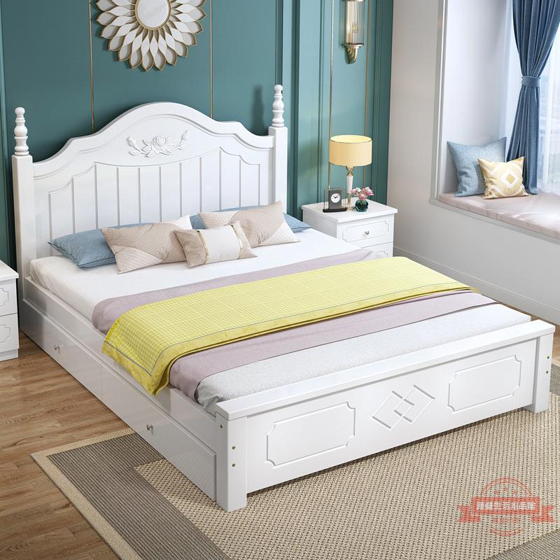 床現代簡約1.8米歐式輕奢床雙人主臥1.5米經濟型公主床實木單人床